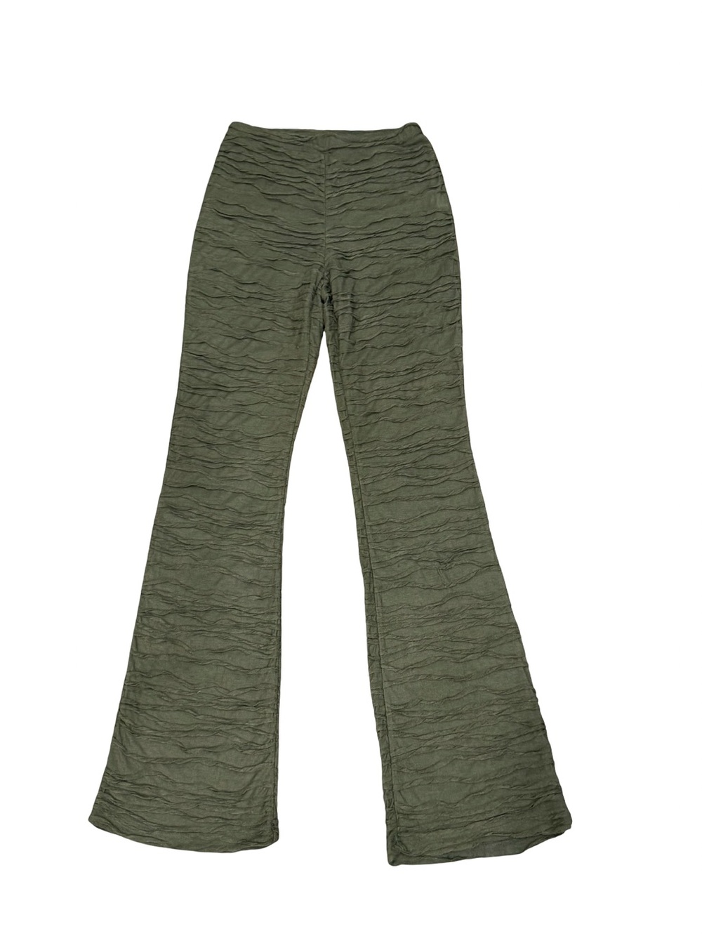 🌿 White Fox Boutique "It's Settled" Ruched Flared Pants Olive Green Size Small